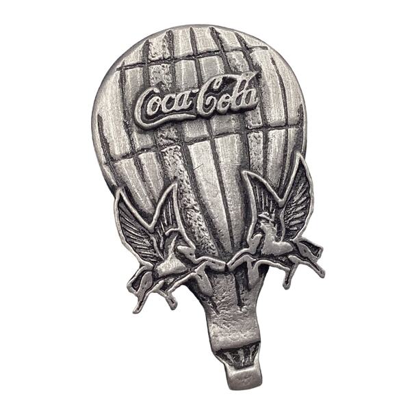 Rare Vintage Pewter COCA-COLA Pin Kentucky Derby Festival Great Balloon Race - Picture 1 of 11